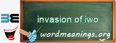 WordMeaning blackboard for invasion of iwo
